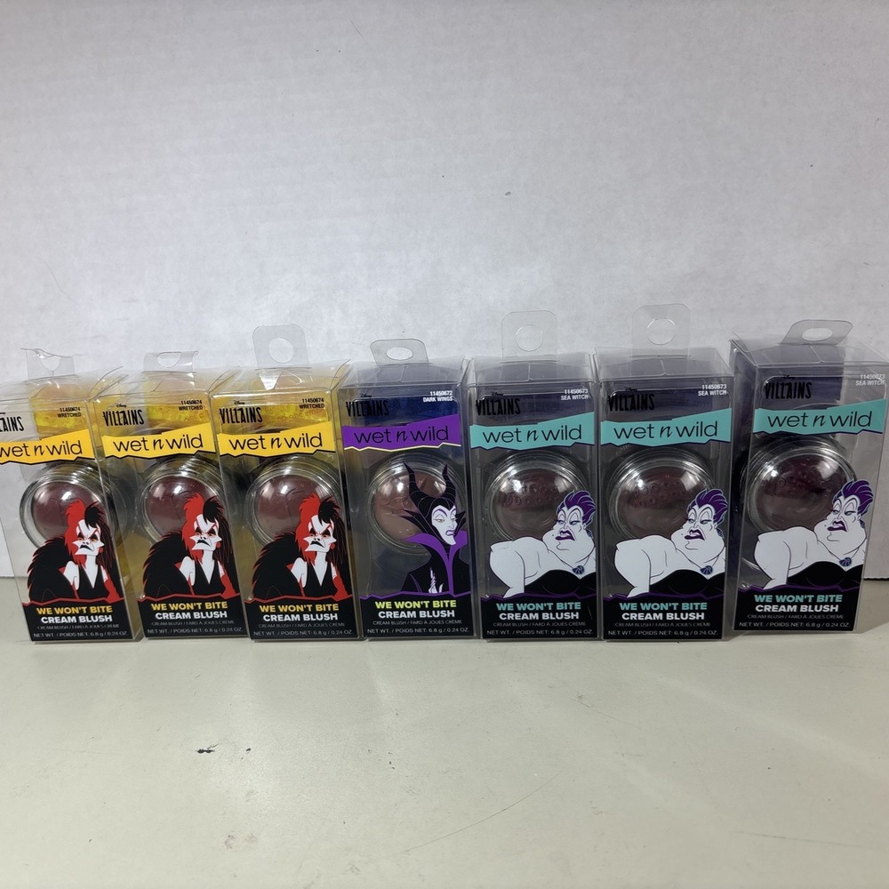 Wet N Wild Disney Villains We Won't Bite Cream Blush Villainous Queen Lot of 7